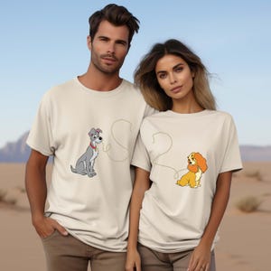 Lady And The Tramp Spaghetti Couples  Shirt, Disney Couple Valentine&#39;s Day Matching Tee, Disneyland Trip, Wedding Anniversary Tee