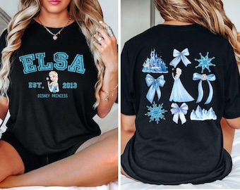 Disney Elsa Two Sided Bow Shirt, Comfort Colors® Frozen Elsa Shirt, Disney World T-shirt, Magic Kingdom Tee, Disney Girls Trip Shirt
