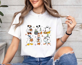 Retro Disney Ghost Halloween Shirt, Mickey And Friends Ghost Halloween Shirt, Halloween Matching Family Shirts, Disney Halloween Trip Shirts