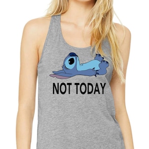 Disney Stitch Not Today Tank Top, Stitch Low Energy Racerback Tank Top, Stitch Quote Top, Funny Stitch Tank, Disney Vacation Tank Top