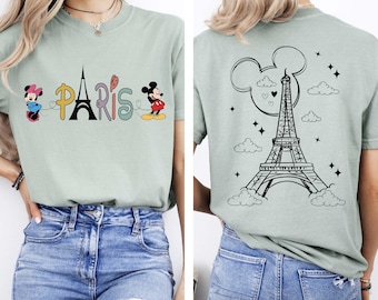 Disneyland Paris Trip Shirt, Comfort Colors® Mickey And Friends Eiffel Tower Shirt, Disneyland Paris Family Trip, Matching Group Shirt