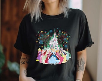 Disney Castle Princess Christmas Shirt, Disney Princess Christmas Sweatshirt, Disneyland Holiday Trip Hoodie, Winter Princess T-shirt