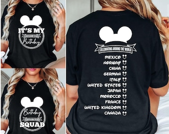 Disney Mickey It's My Birthday Shirt, Epcot Celebrating Birthday Team Shirt, Mickey Minnie Birthday Shirt, Mickey Minnie Birthday Squad Tee