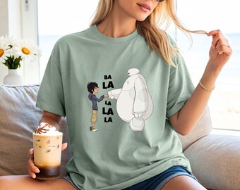 Baymax and Hiro Hamada Fist Bump Ba La La La La T-Shirt, Big Hero 6 Shirt, Disneyland Shirts, Disney Shirt, Disneyland Shirt