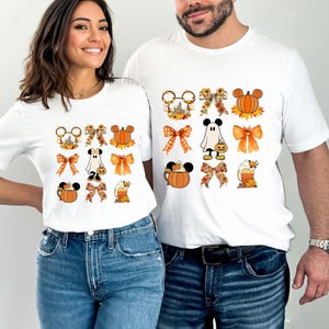 Disney Mickey Minnie Coquette Ghost Shirt, Fall Thanksgiving Sweatshirt, Mickey Minnie Couple Tee, Autumn Matching Disney Shirt