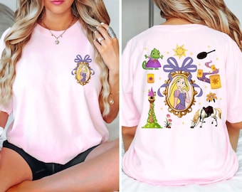 Camisetas con lazos de acuarela de Disney Tangled, camiseta con linterna solar de la princesa Rapunzel, camiseta de Pascal, viaje de vacaciones familiares a Magic Kingdom 2025