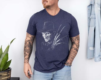 Vintage Freddy Krueger T-shirt, Horror Freddy Crewneck, Scary Movie Tee, Halloween Party Sweatshirt Halloween Horror Night Hoodie