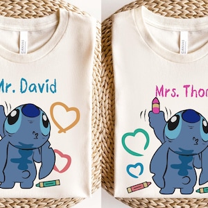 Personalized Disney Classroom Shirt, Custom School Shirt, Custom Stitch Teacher Shirt, Teacher Gift, Stitch First Day Of School Tee