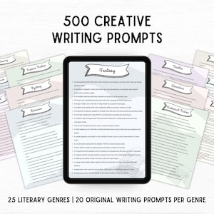 500 Creative Writing Prompts: 25 Genres, Story Starters (Digital Download)