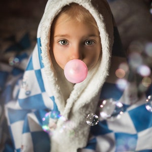 Bachelor Blue Circus CHECKER Sherpa Fleece Blanket 50&quot; X 60&quot; + Baby Blanket Nursery Vintage Circus Modern + Newborn Receiving Swaddle