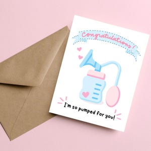 Neue Baby Karte, lustige Baby-Dusche-Karte, Stillkarte, Glückwunschkarte für neue Eltern, süße Schwangerschaftskarte, Baby-Ankunfts-Grußkarte