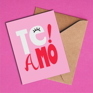 Te Amo Grußkarte, Spanische Liebeskarte, Romantische Karte, Süßes Jubiläum, Valentinstagskarte, Spanische Karte, Portugisische Karte, Ich liebe dich Karte