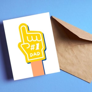 Carte de voeux pour papa numéro 1, carte de fête des pères amusante, meilleure carte de tous les temps, carte de papa en mousse jaune, cadeau de fête des pères pour papa, carte de papa n°1