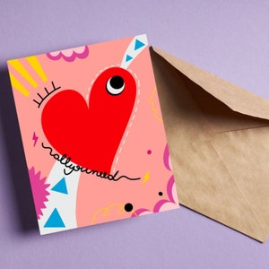 Cartão de felicitações Tudo o que você precisa é amor Cartão bonito Coração Cartão Presente para ela Presente para ele Cartão de dia dos namorados Cartão de amantes do amor Música Beatles Cartão Arte