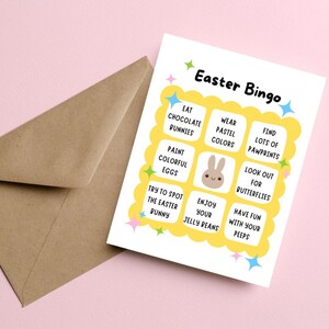 Bingo de Pascua, linda tarjeta de Pascua, tarjeta de conejito de Pascua, saludo de feliz Pascua, lindo conejito de Pascua, actividad de Pascua, lindo regalo de Pascua