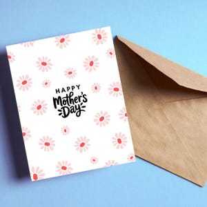 Bloemen Moederdagkaart, Happy Mother's Day-wenskaart, leuke moederkaart, kaart voor moeder, leuk Moederdagcadeau, moeder bloem wenskaart
