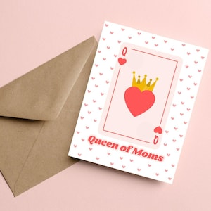 Cartão de Dia das Mães da Rainha das Mães, Cartão Engraçado de Dia das Mães, Cartão de Mãe da Rainha de Copas, Presente de Dia das Mães para Mãe, Cartão de Saudação Único para Mãe