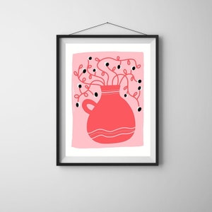 Art Print Look at Nature Wall Art Floral Flowers Art Print Cute Vase Wall Art Cool Modern Art Print Colorful Eyes Wall Art 8&quot; X 10&quot;