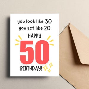 Lustige Geburtstagskarte zum 50. Geburtstag, Meilenstein Geburtstagskarte, Humorvolle Geburtstagskarte zum 50. Geburtstag, Geschenk zum 50