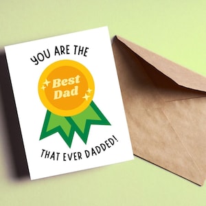 Tarjeta de felicitación para el mejor papá, tarjeta divertida para el Día del Padre, tarjeta de cumpleaños para papá, tarjeta para el mejor papá del mundo, tarjeta con juegos de palabras para papá, regalo para el Día del Padre, agradecimiento para papá