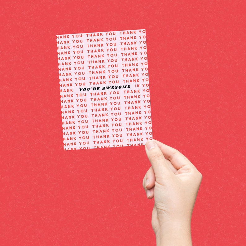 Greeting Card Thank You Card You Are Awesome Card You're Awesome Card ...