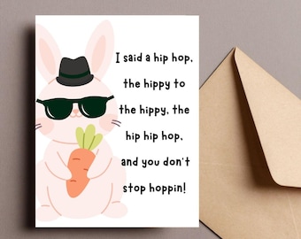 Grappige hiphop paaskaart konijn: cadeau muziekliefhebber