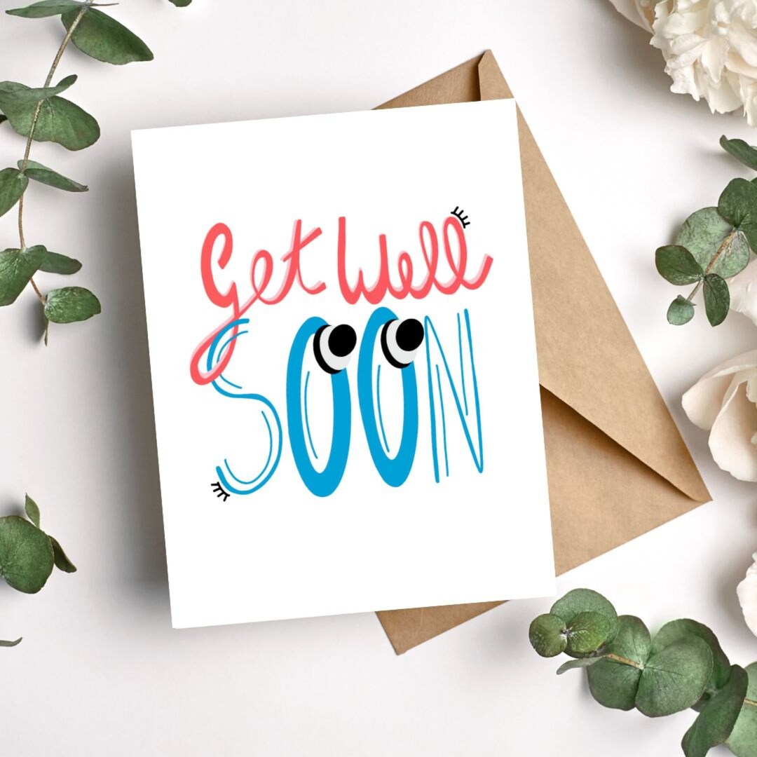 Greeting Card Get Well Soon Card Feel Better Card Speedy Recovery Card ...