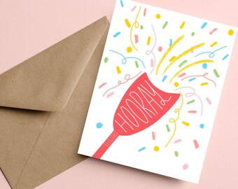 Carte de voeux Carte Hourra Carte hip-hip Hourra Carte Confetti Popper Carte Confetti Cannon Carte Party Popper Carte Hip-Hip Hourra Toutes les occasions