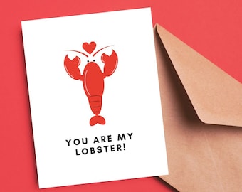 Grußkarte You Are My Hummer Karte Rot Hummer Karte Love Lovers Card Freunde Hummer Karte Boyfriend Girlfriend Card Valentines Day Card