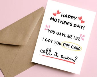 Lustige Muttertagskarte, sarkastische Mutterkarte, Muttertagsgeschenk, witzige Karte für Mutter, süße Karte für Mutter, lustiges Muttergeschenk, Scherz zum Muttertag