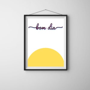 Konsttryck Bom Dia Väggkonst Brasilien Brasilien Konsttryck God morgon Väggkonst Portugisisk-brasiliansk Konsttryck Cool Färgglad Väggkonst 20 x 25 cm