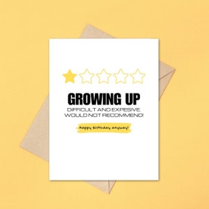 Grußkarten-Growing Up-Karte schwierige und teure Karte würde nicht Karte empfehlen Happy Birthday trotzdem Karte Lustige Bday-Karte Es ist eine Falle