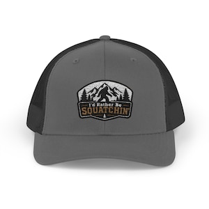 I'd Rather Be Squatchin' Embroidered Patch Snapback Trucker Cap | Outdoor Adventure