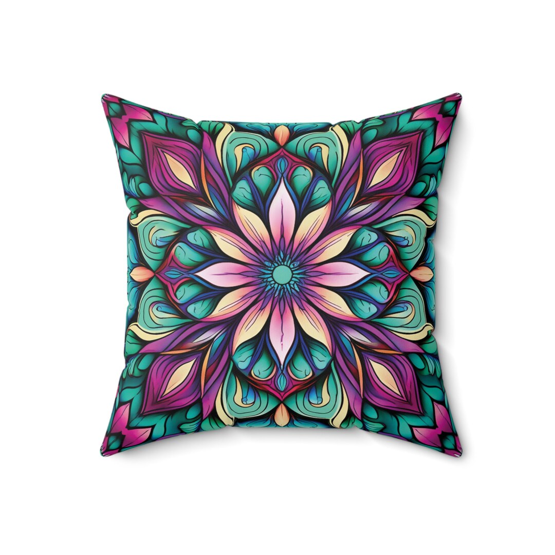 Geometric Pillow Medallion Pillow Accent Pillow With Insert Etsy