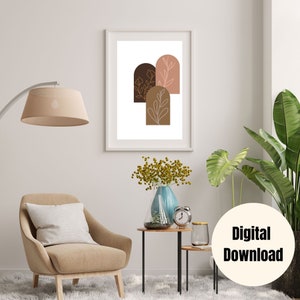 Modern Boho Printable Wall Art, Single Print, Boho Wall Art, Digital Wall Art, Neutral Abstract Art