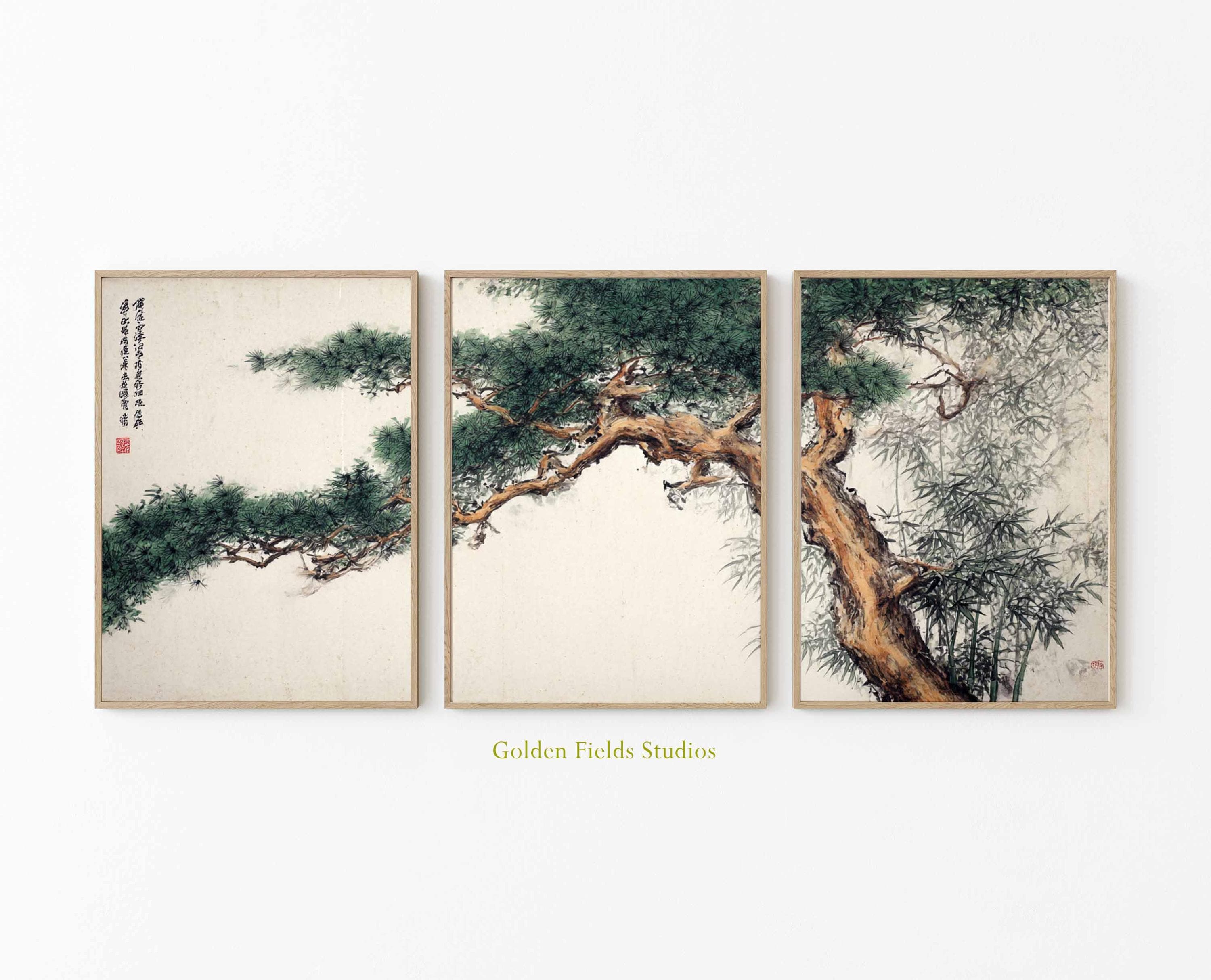Lumalea Set van 3 posters, drieluik, design, zwart-witte rand, 3