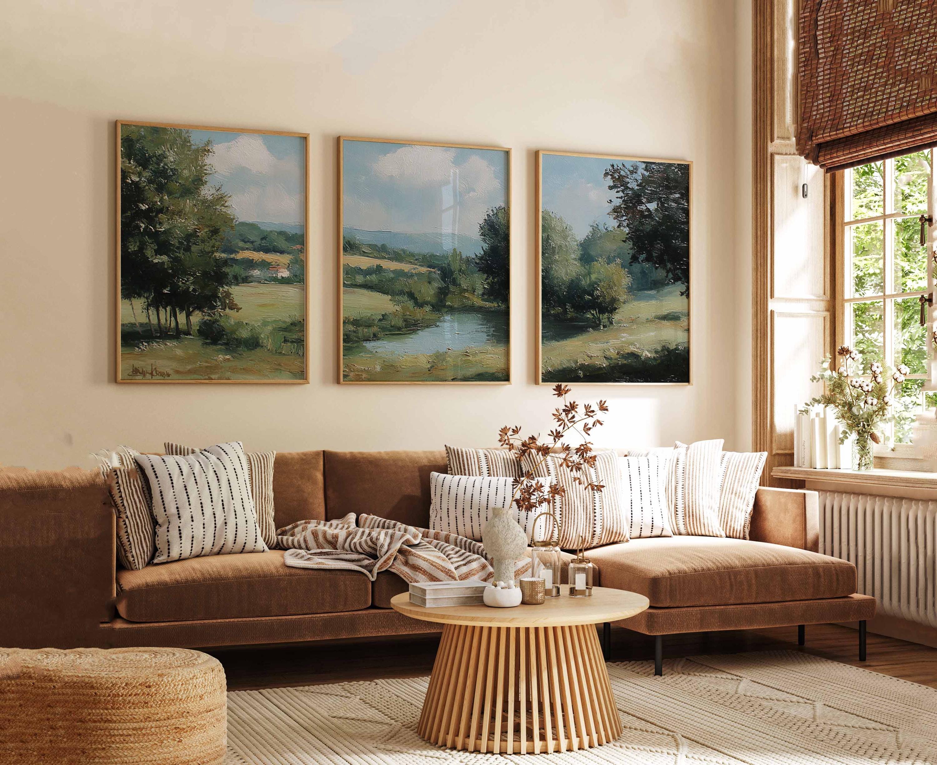 Countryside Landscape Print Set of 3: Rustic Farmhouse Wall Art - Etsy