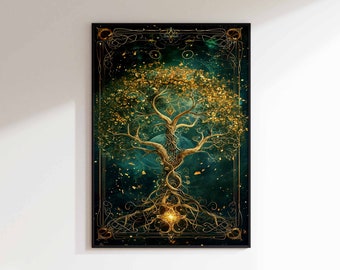 Tree of Life Poster, Spiritual Art, Psychedelic Wall Decor, Unique Psychedelic Design, Bohemian Wall Art, Sacred Tree Print