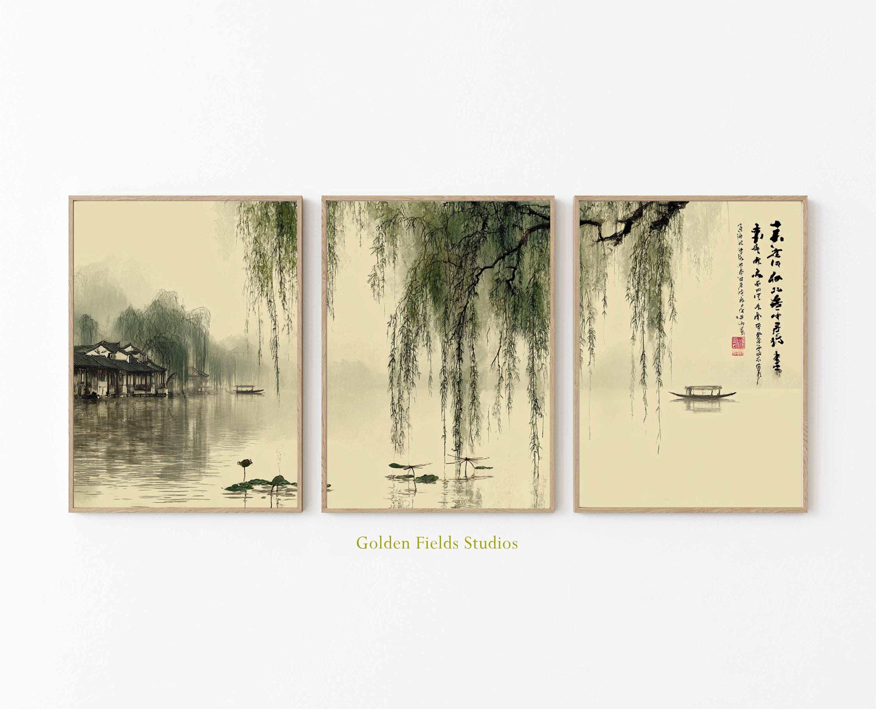 Chinese Ink Art Boat - Etsy