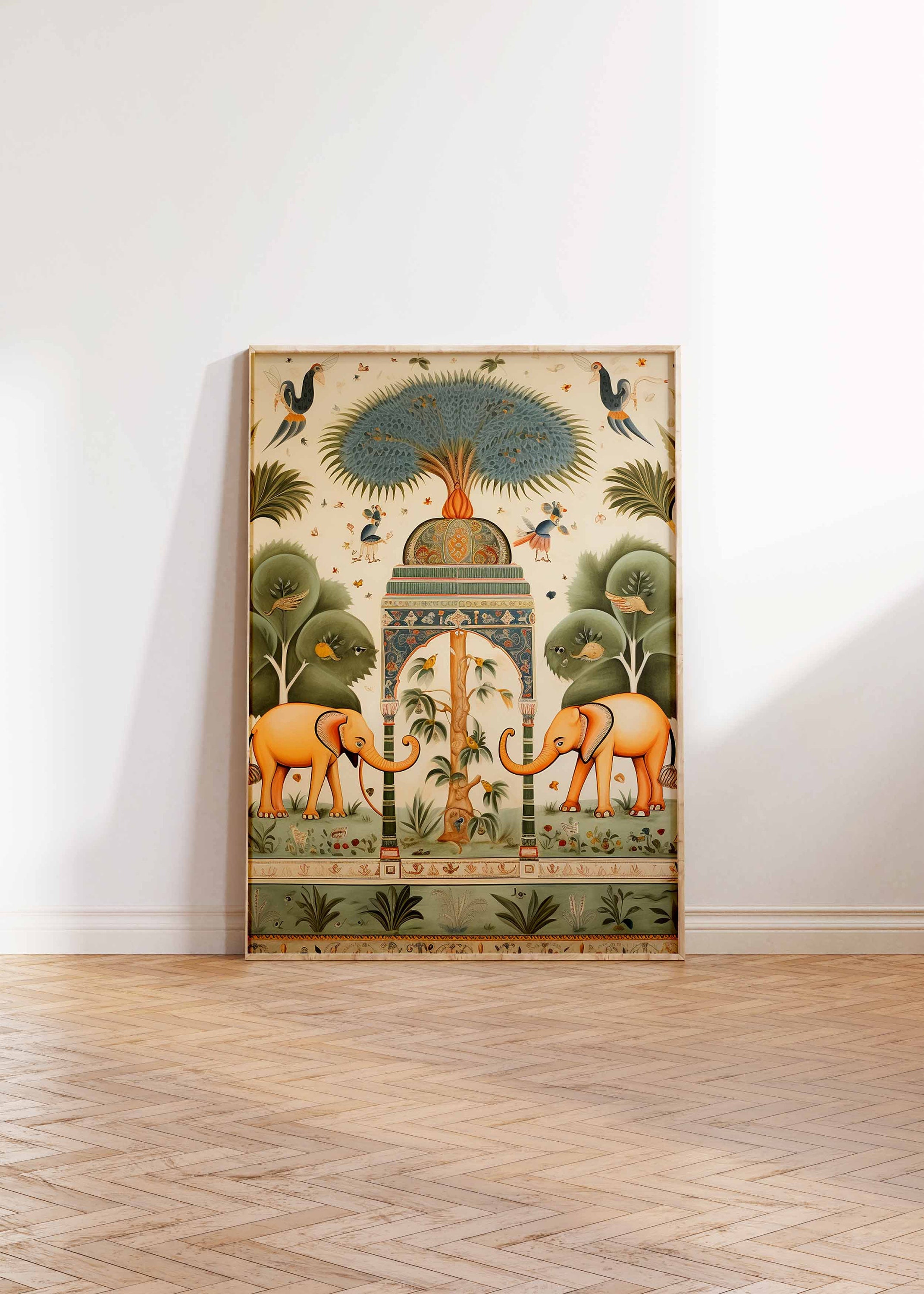 Vintage Indian Elephant Poster: Traditional Pichwai Art Print - Etsy