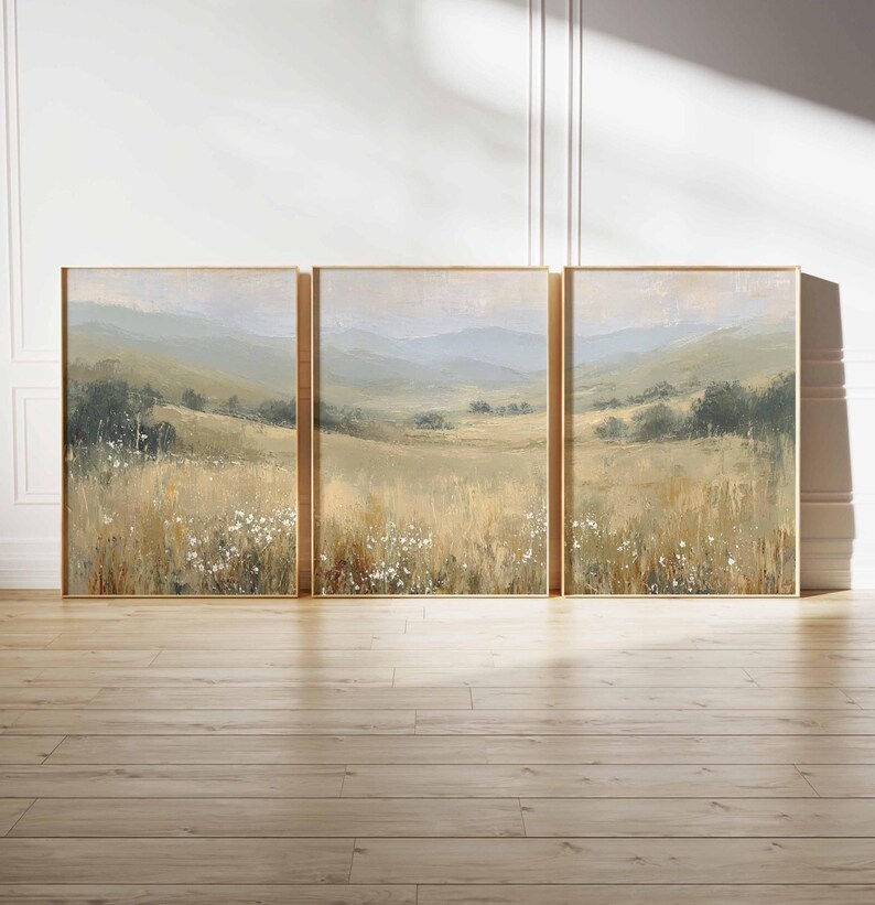 Rolling Hills Landscape Poster Set of 3: Rustic Countryside Wall Art - Etsy