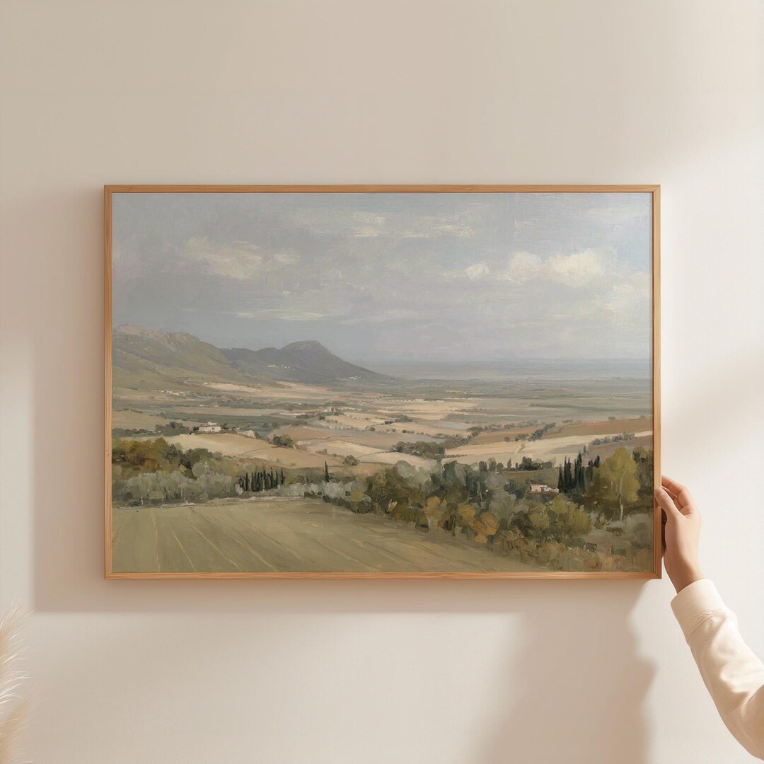 Lowland Rice Terraces Wide Lowland Valley Landscape Poster | Layered Farmland Terrace Print ...