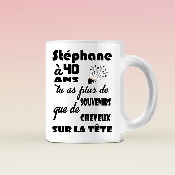 Mug joyeux anniversaire 40 ans -  tasse drole de haute qualité et une idée cadeau rigolo pour  fêter un aniverssaire de 40 ans