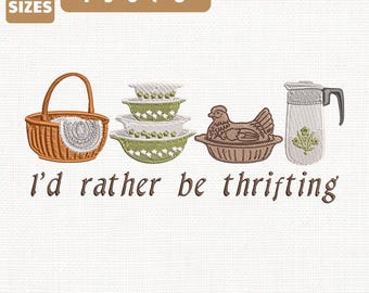 Ich würde eher Thrifting machen Stickdatei Grandma Core Design (Instant Download)