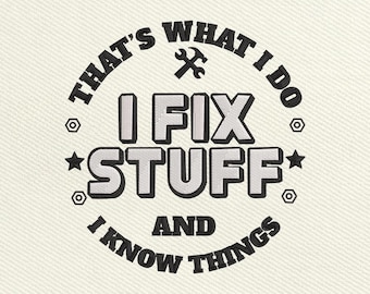 I Fix Stuff Stickdatei, Vatertagsgeschenk (Instant Download)
