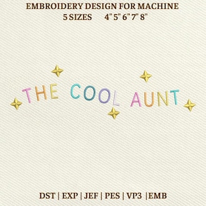 Aunt Machine Embroidery Design, Fill Stitch (Instant Download)