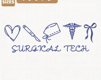 Surgical Tech Icons Maschinenstickdatei 10-20cm (Instant Download)
