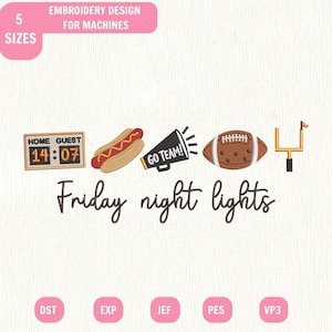 Borduurpatroon voor de Friday Night Lights voetbalmachine, ontwerp voor de herfst van de wedstrijddag (direct te downloaden) afbeelding 1