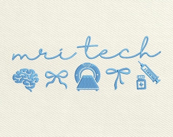 Archivo de bordado a máquina para técnico de resonancia magnética, diseño de técnico en radiología (descarga instantánea)