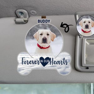 Personalisierte Hundedenmal-Foto-Auto-Visier-Clip, Hundeverlust-Haustier-Erinnerungsgeschenke, Haustier-Verlust-Andenken-Erinnerungsgeschenk, Haustier-Beileidgeschenk, Gedenkstätte